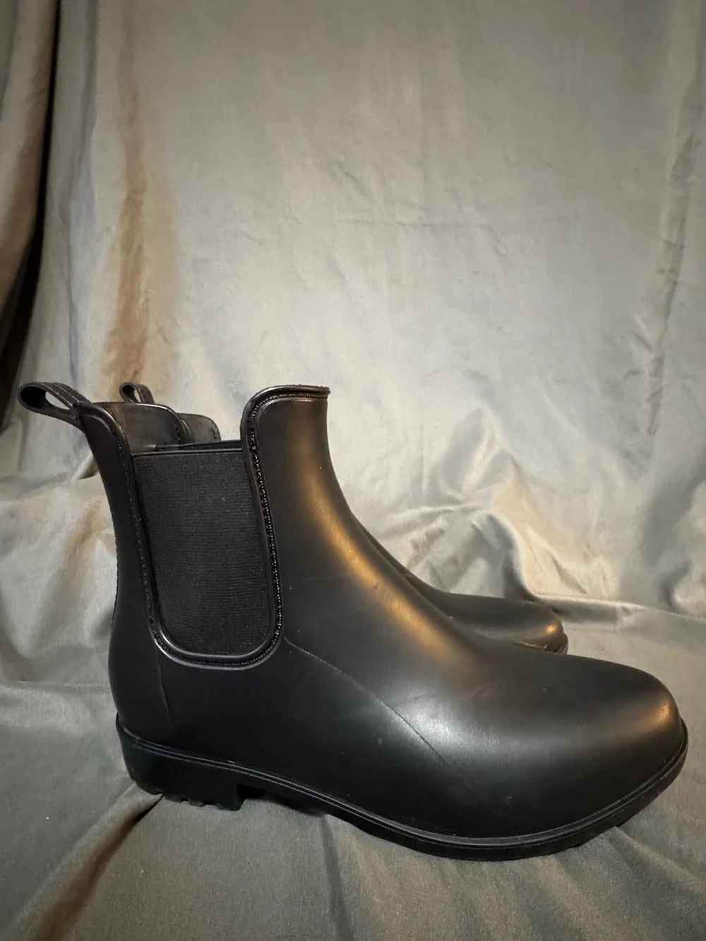 Women’s Black Chelsea Rain Boots - Slip-On Waterproof Ankle Boots